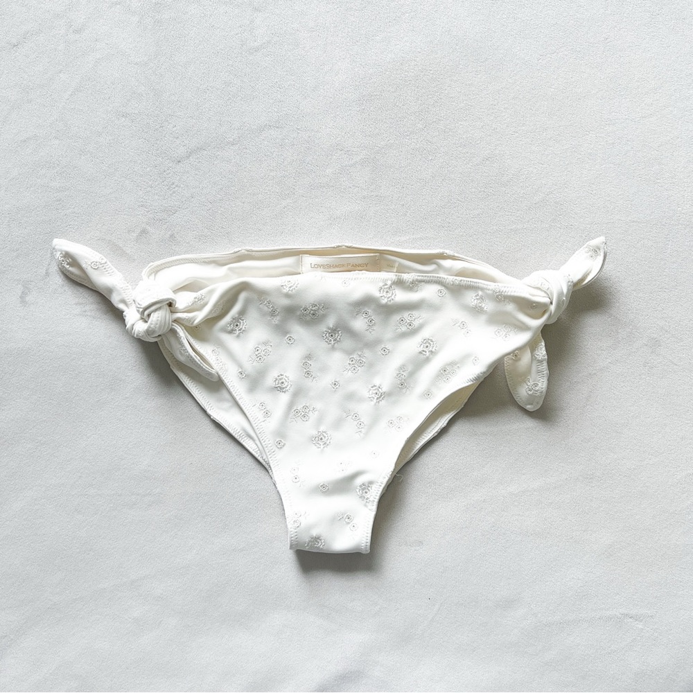LoveShackFancy White Eyelet Embroidered Bikini Bottoms - Size 12Y